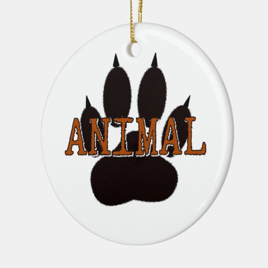 Schwarze Tierpfoten Keramik Ornament (Links)