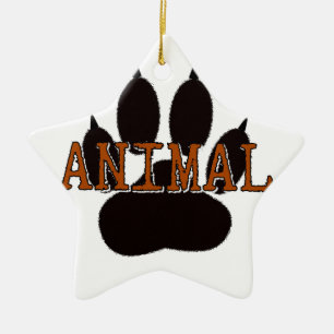 Schwarze Tierpfoten Keramik Ornament