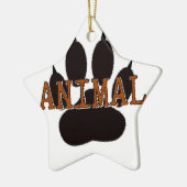 Schwarze Tierpfoten Keramik Ornament (Links)