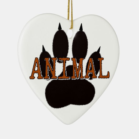 Schwarze Tierpfoten Keramik Ornament (Rechts)