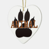 Schwarze Tierpfoten Keramik Ornament (Links)