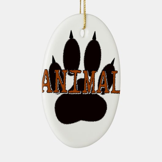 Schwarze Tierpfoten Keramikornament (Rechts)