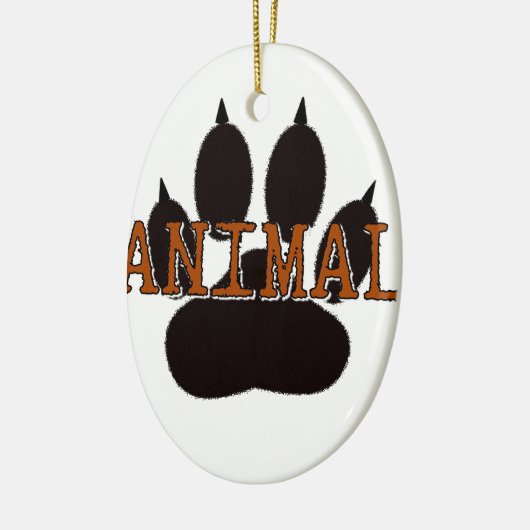 Schwarze Tierpfoten Keramikornament (Links)