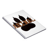 Schwarze Tierpfoten Notizblock (Rechte Seite)