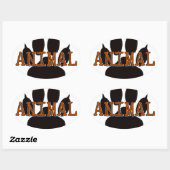 Schwarze Tierpfoten Ovaler Aufkleber (Blatt)