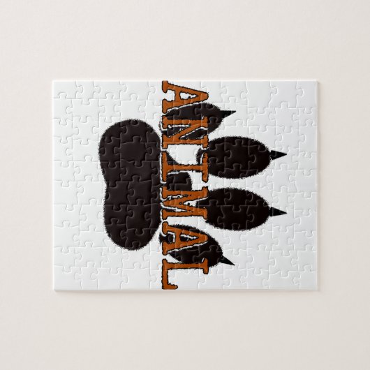 Schwarze Tierpfoten Puzzle (Horizontal)