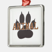 Schwarze Tierpfoten Silbernes Ornament (Links)