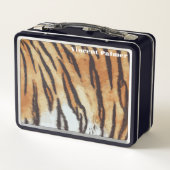 Schwarze Tiger-Haut Metall Brotdose (Rückseite)