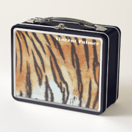 Schwarze Tiger-Haut Metall Brotdose