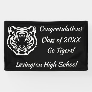 Schwarze Tiger Logo Schulmaskottchen Party Banner