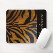 Schwarze Tiger-Streifen-Typografie Mousepad (Mit Mouse)