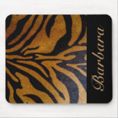 Schwarze Tiger-Streifen-Typografie Mousepad (Vorne)