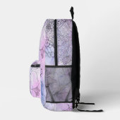 Schwarze Tinte Botanicals auf weichem, pastellfarb Bedruckter Rucksack (Rechts)