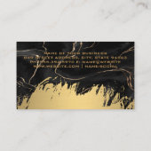 Schwarze Tinte | Gold gebürstet Visitenkarte (Rückseite)