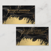 Schwarze Tinte | Gold gebürstet Visitenkarte (Vorne/Hinten)