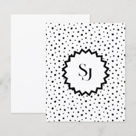 Schwarze Tinte Improvisation Polka Punkte Monogram