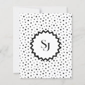 Schwarze Tinte Improvisation Polka Punkte Monogram (Vorderseite)