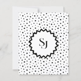 Schwarze Tinte Improvisation Polka Punkte Monogram