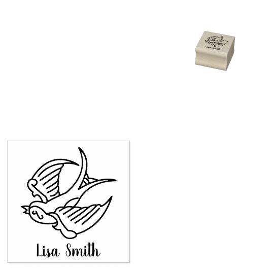 Schwarze Tinte Individuelle Name Signatur Holzdruc Gummistempel (Stempel)