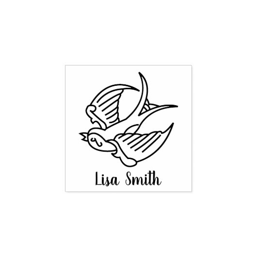 Schwarze Tinte Individuelle Name Signatur Holzdruc Gummistempel (Prägung)