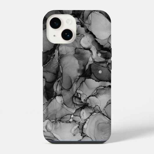 Schwarze Tinte iPhone Hülle (Rückseite)