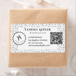 Schwarze Tinte Polka-Punkt Monogramm Minimalistisc