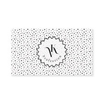 Schwarze Tinte Polka-Punkt-Monogramm Minimalistisc