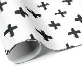 Schwarze Tinte schüren Quermuster Geschenkpapier (Rolleneckpunkt)