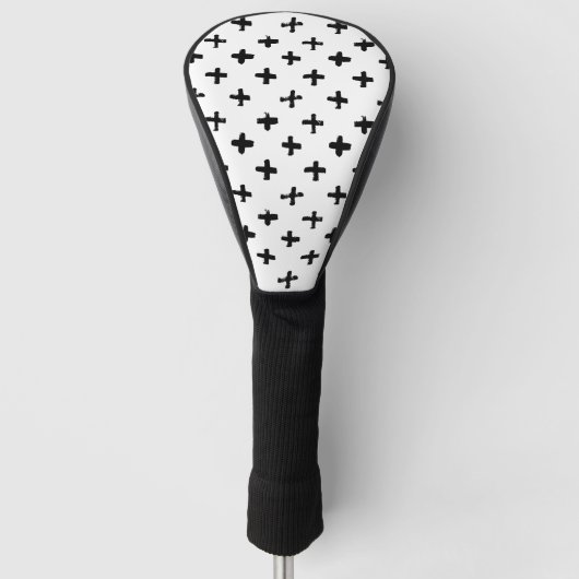 Schwarze Tinte schüren Quermuster Golf Headcover (Vorderseite)