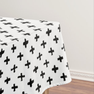 Schwarze Tinte schüren Quermuster Tischdecke