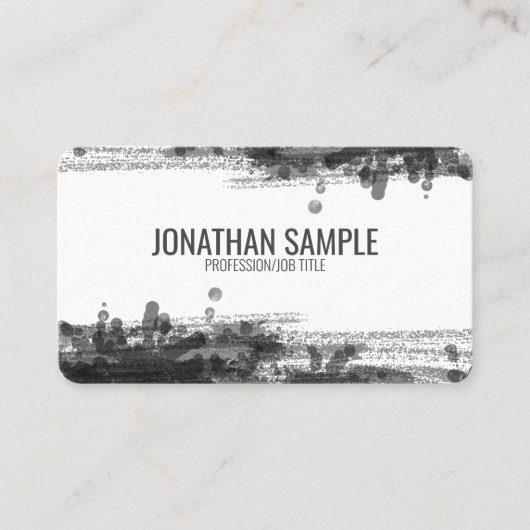 Schwarze Tinte | Schwarze Farbe Abstrakt Visitenkarte (Vorderseite)