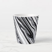 Schwarze Tinte Wirbel - Marmor - Zeitlose Eleganz Milchtasse (Vorderseite)