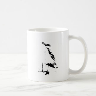 Schwarze Tinten-Konturseemöwe Kaffeetasse