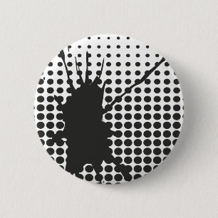 Schwarze Tinten-platsches Knopf-Abzeichen Button