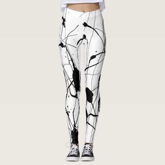 Schwarze Tinten-Spritzer-Leggings Leggings (Vorderseite)