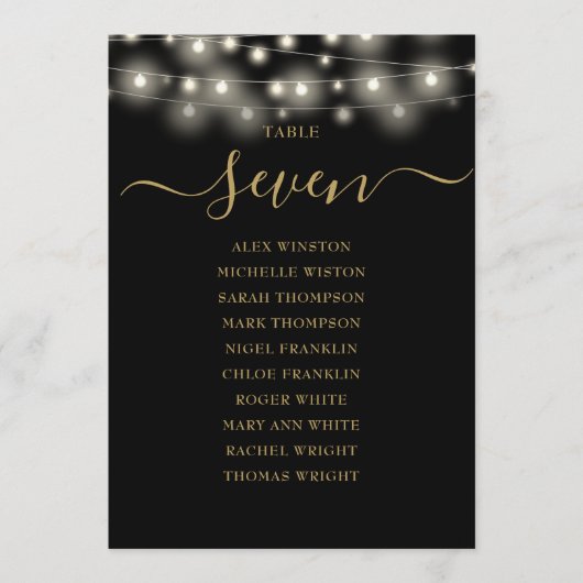 Schwarze Tischnummer (Vorderseite)