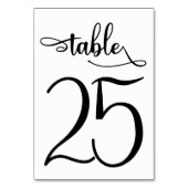 Schwarze Tischnummer 3.5x5 | Tabelle 25 (Vorderseite)