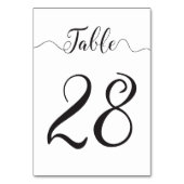 Schwarze Tischnummern (Rückseite)