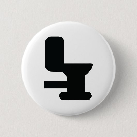 schwarze Toilettenikone Button (Vorderseite)