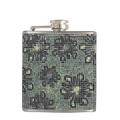 Schwarze Töne gegen Grau Flachmann (Vorderseite)