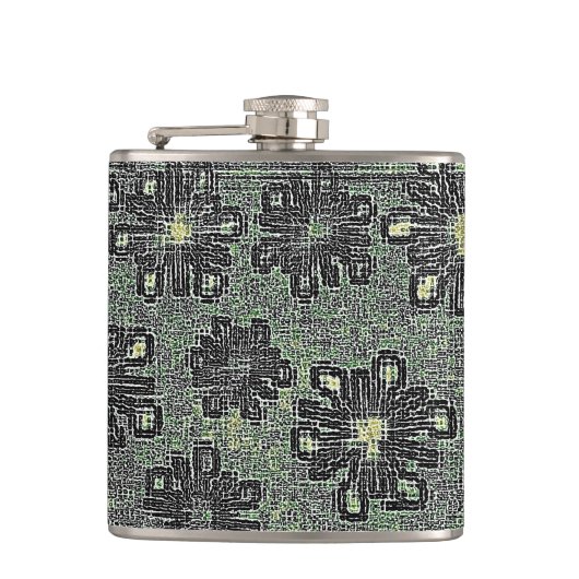 Schwarze Töne gegen Grau Flachmann (Vorderseite)