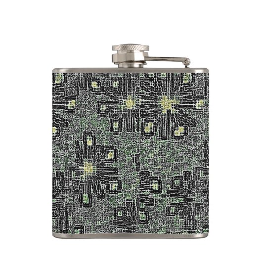 Schwarze Töne gegen Grau Flachmann (Rückseite)