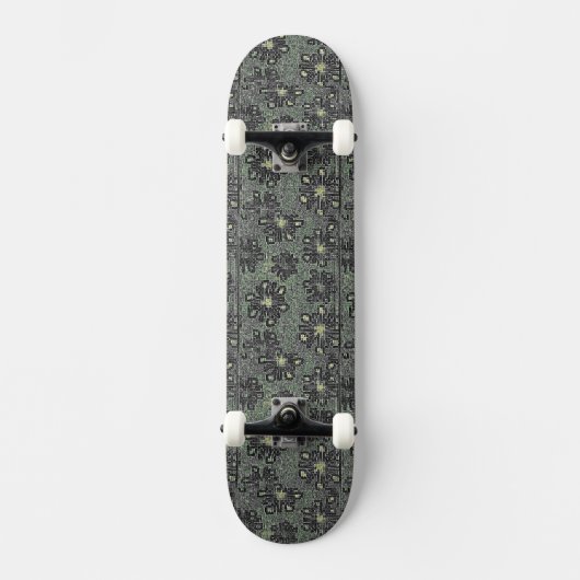 Schwarze Töne gegen Grau Skateboard (Vorderseite)