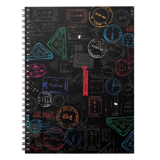 Schwarze Töne Reisepassagiere Briefmarke. Notizblock (Vorderseite)