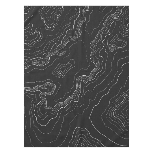 Schwarze Topographie Tischdecke (Vorderseite)