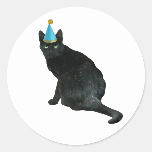 Schwarze Tortie Cat Party Sticker (Vorderseite)