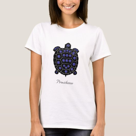 Schwarze Tortoise Ornamentiert mit Star Sapphires T-Shirt (Vorderseite)