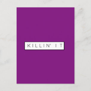 Schwarze töten es Buchstaben drucken Killin' it Postkarte