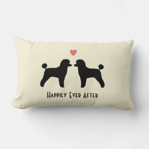 Schwarze Toy Poodles - Hochzeitshunde mit Text Lendenkissen
