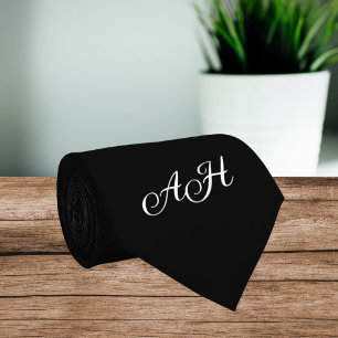 Schwarze Trauzeugen Monogramm Mit Monogramm Krawatte